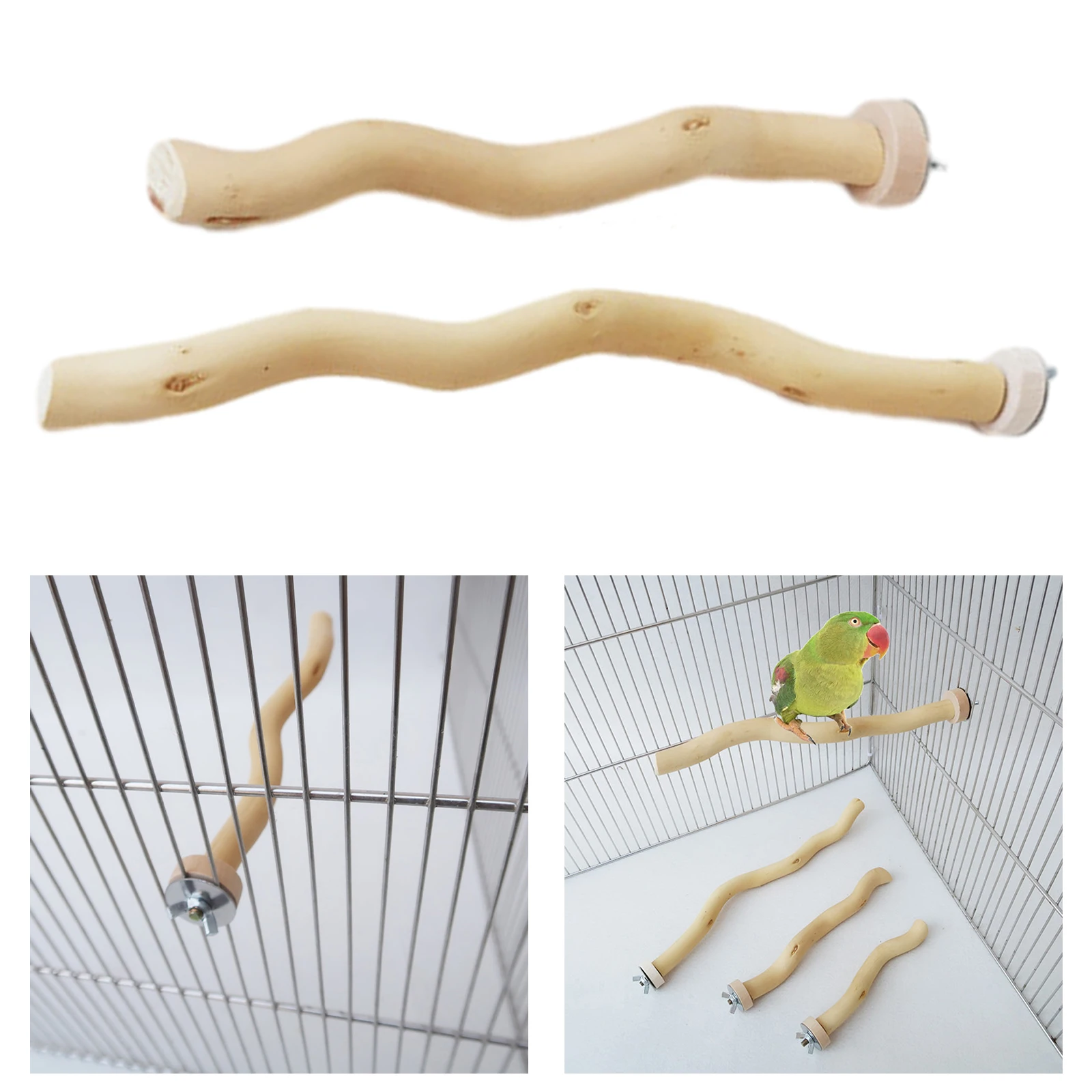 Bird Cage Perches Bird Climbing Toys Wooden Bird Perch For Parrot Finches Many Birds