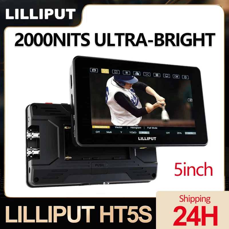 

LILLIPUT HT5S 2000 Nits Ultra Bright Monitor 5.5 Inch 4K 3D LUT Touch Screen Field Monitor with 1920x1080 LCD&3G-SDI Output