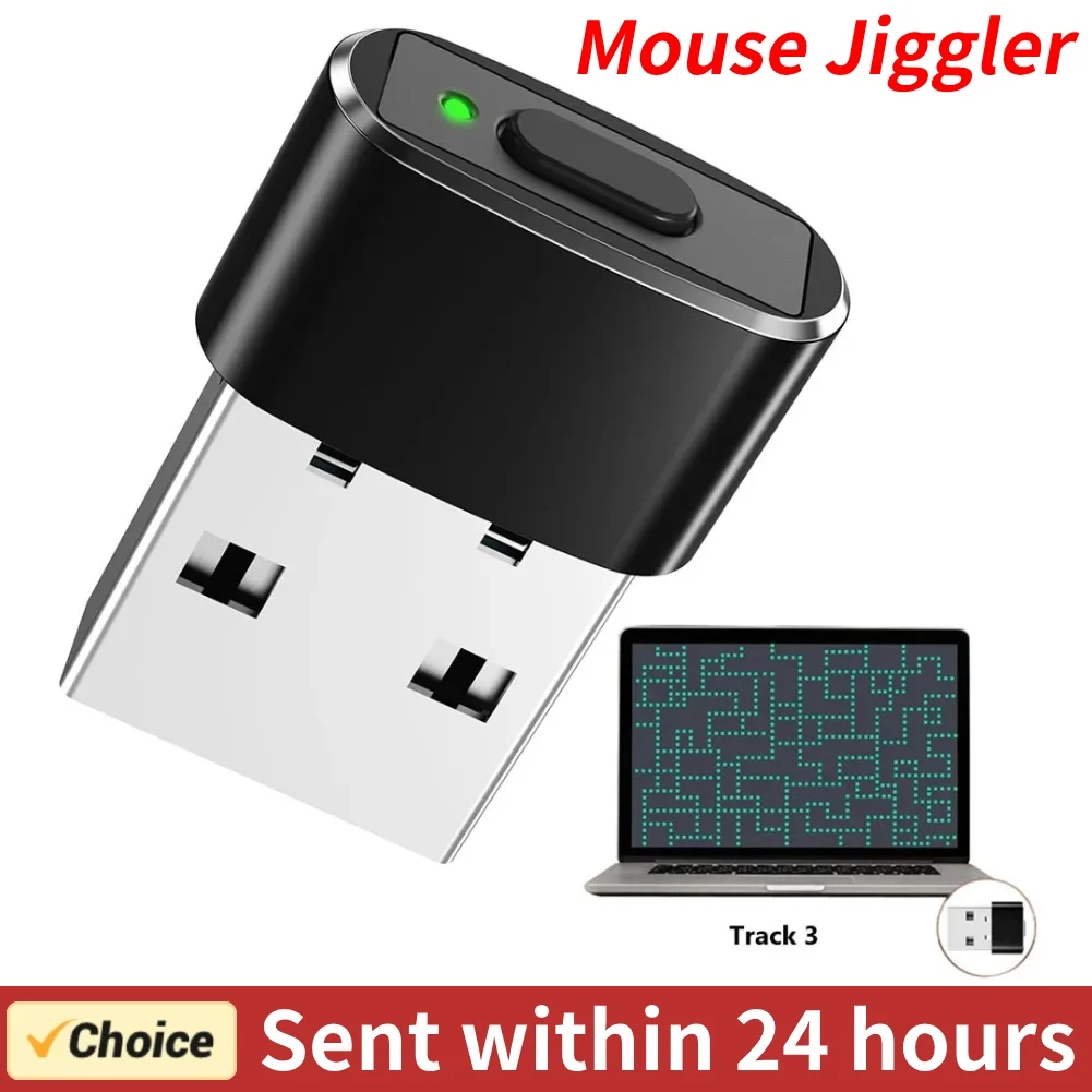 Simulador de Movimiento de Ratón Indetectable, Agitador de Ratón Automático con Puerto USB para PC y Laptop, Mantiene el Ordenador Activo, Simula el Movimiento del Ratón