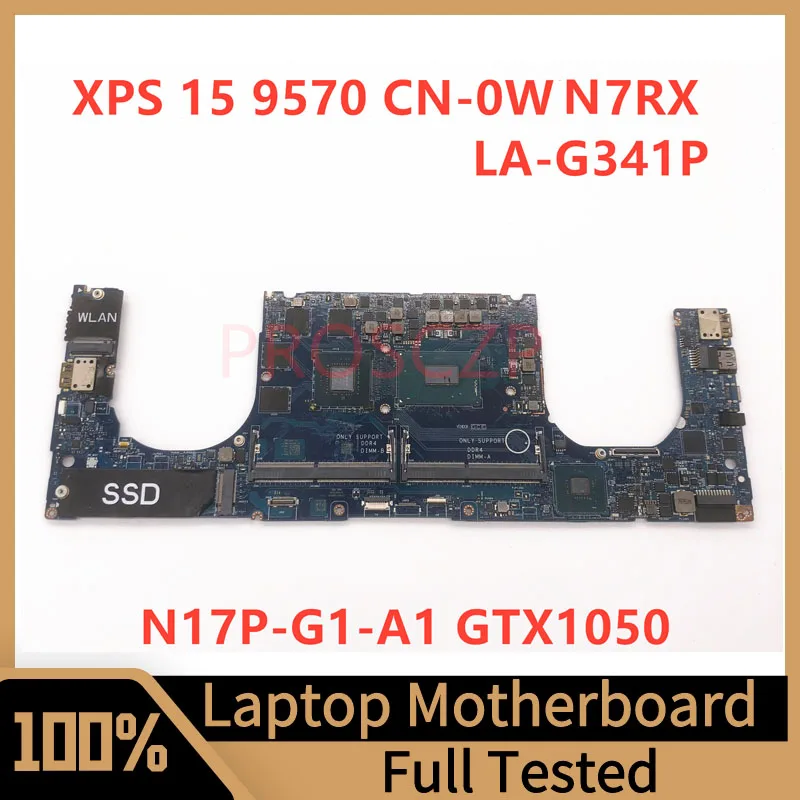 Cn-0Wn7Rx 0 Wn7Rx Wn7Rx Per Dell Xps 15 9570 Scheda Madre Del Computer Portatile La-G341P Con Cpu Srckn I9-8950Hk N17P-G1-A1 Gtx1050Ti Testato Al 100%