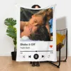 Personalized Spotify Photo Flannel Blanket For Girls Boys Couple Gift Customized Song Album Name Music Player Throw Blanket 3