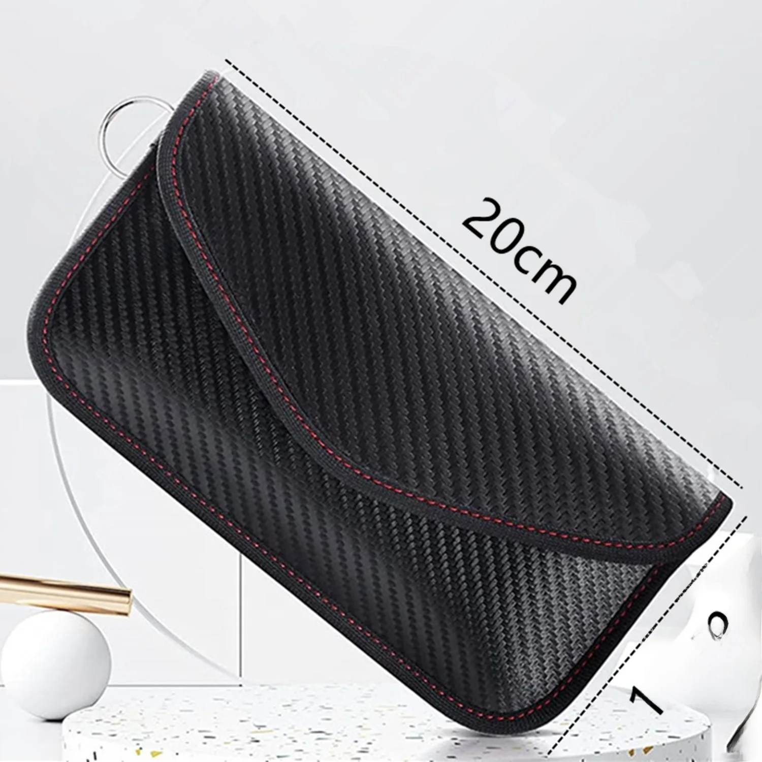 Carbon Fiber RFID Shielding Faraday Key Pouch - Anti-Theft, Anti-Induction, Neutral Style