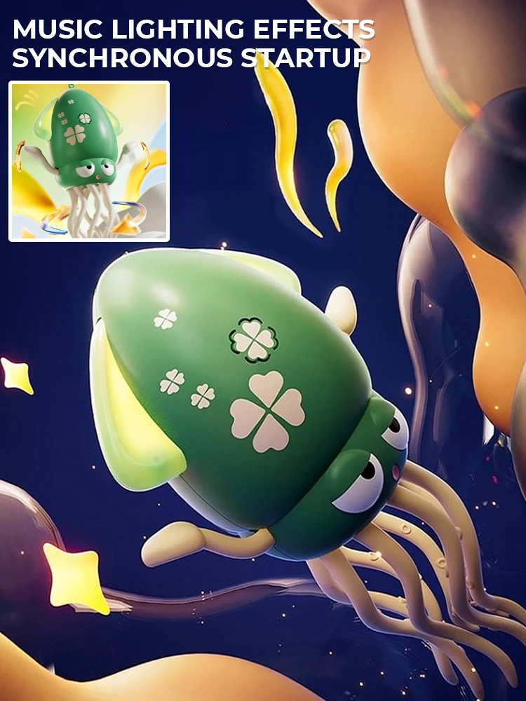 ABS Electronic Dancing Squid Toy with Light and Music