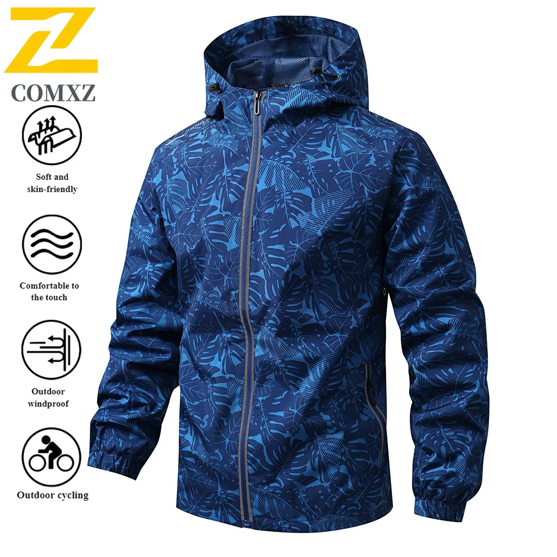 EIAO Fashion New Reflective Cycling Jacket Men's Coat Zipper Jacket Bicycle Windbreaker Coats Outdoor Bike Mtb Sports Road Whit