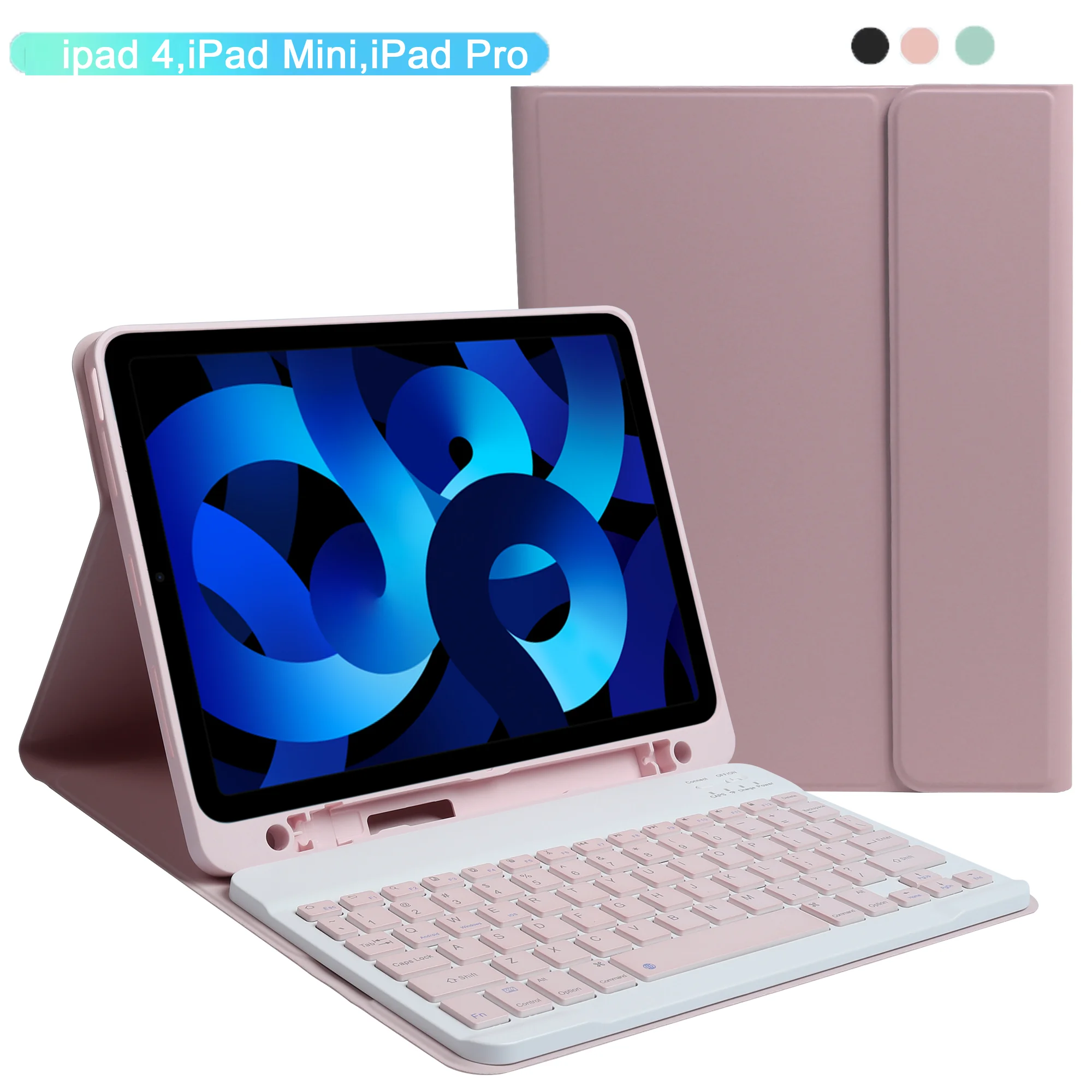 

Pink Magnetic Keyboard Case For iPad 10.2/10.5pro/air3 Wireless Bluetooth Keyboard Rechargeable with Pencil Holder Leather Cover