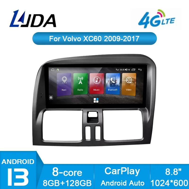 

8G+128G Android 13 Car Multimedia Player For Volvo XC60 que 1 2009 - 2017 RHD GPS Navigation Video Car Radio Stereo DSP Carplay