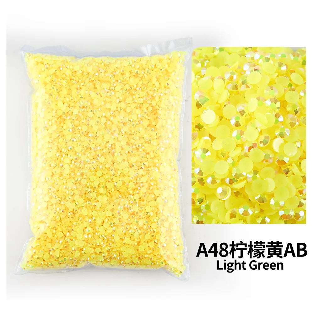 Colorful AB Transparent Resin Rhinestone FlatBacks for Nail Art and Garment Decoration - Bulk Wholesale