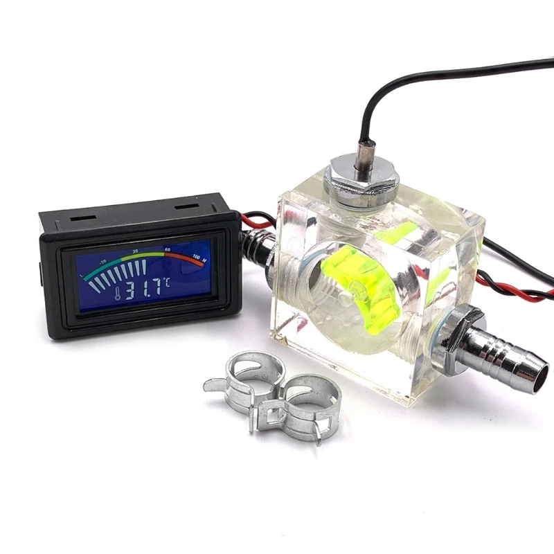 Medidor de Fluxo de Três Vias Led Termômetro para Resfriamento de Água Sistema Refrigerador Líquido Universal Computador Termômetro Dropship - Imagem 2