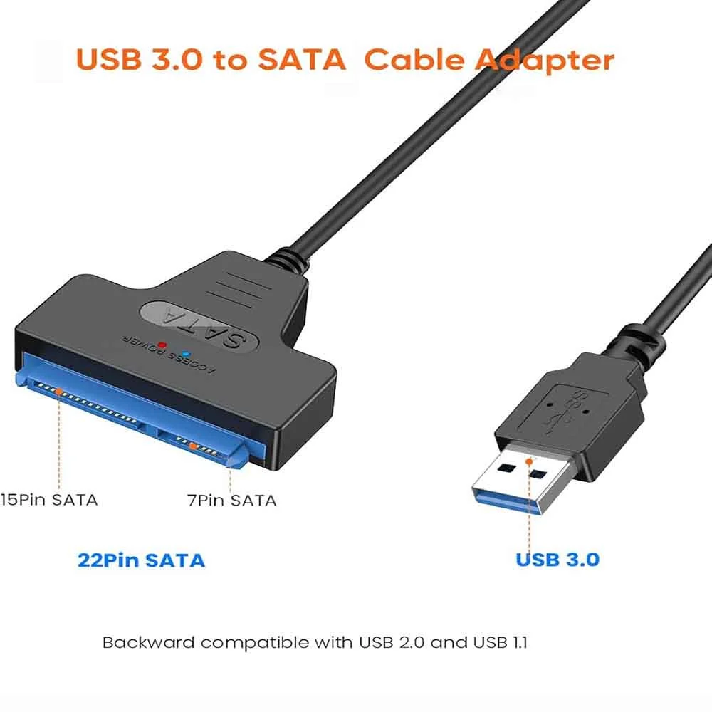 쿨서크 USB 3.0 PD - 2.5인치 외장 HDD SSD 하드 드라이브 어댑터 SATA-USB 하드 디스크 어댑터 케이블
