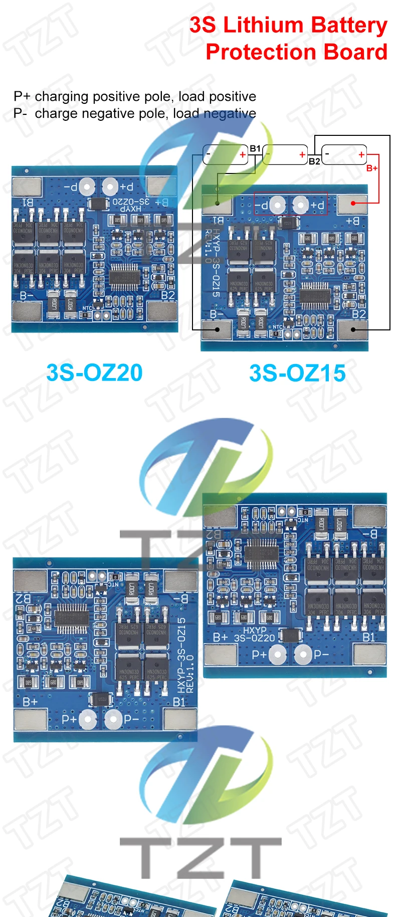 3S 12V 15A 20A 25A 30A BMS 18650 Lithium-Batterie-Schutzplatine 11,1 V 12,6 V Anti-Überladungs-Balance- und Temperaturregelung – Detail 3