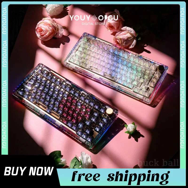 

Kiiboom Phantom81 Mechanical Keyboard Bluetooth Wireless 81keys Transparent Hot Swap Gamer Keyboard Pc Gaming Laptop Accessories