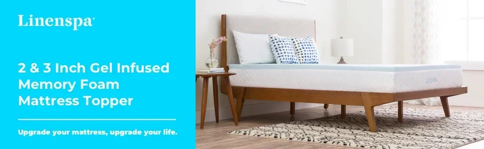 Gel Infused Memory Foam Mattress Topper – Cooling Full Mattress Pad