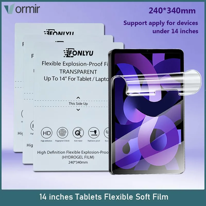Vormir-tpu Filme Macio para Comprimidos Folhas de Hidrogel Protetor de Tela para Máquina de Corte Fonlyu 14 Polegada Laptop Filmes Flexíveis