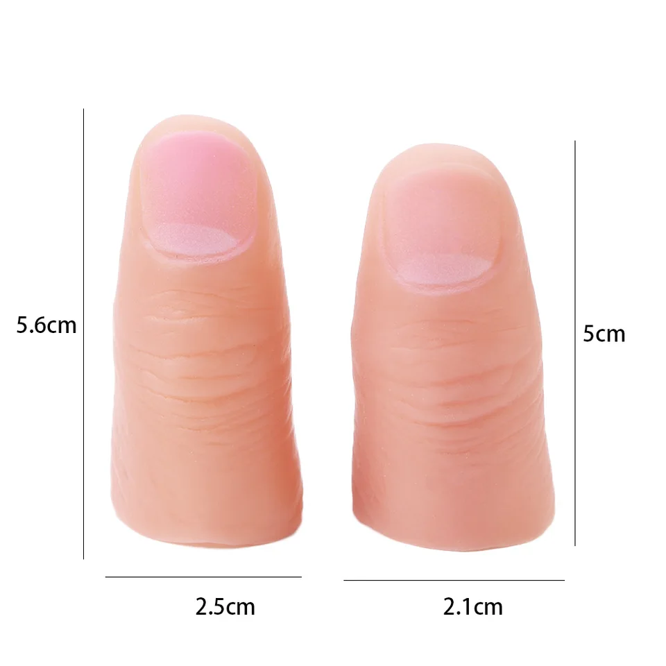 2 Punte Per Pollice Magiche Color Carne In Gomma - Trucco Di Magia Close Up Per Scomparire Fazzoletti E Oggetti