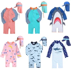 Baby Boys Swimsuit Long Sleeves One Piece Swimwear for Kids Toddler Cartoon UPF50+ Rash Guards Infant Bathing Suit Korea Sets