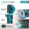 Yofidra 125mm Brushless Electric Angle Grinder 3 Gear Variable Cordless Grinding Cutting Woodworking Tool For Makita 18V Battery 4