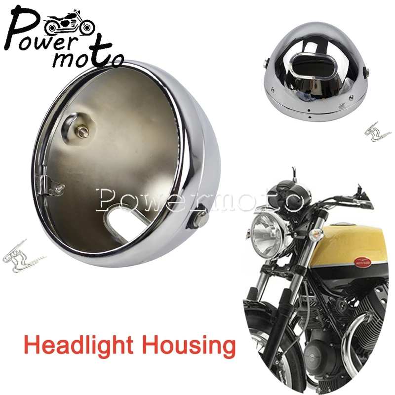 7Inch Motorcycle Headlight Housing Headlamp Shell Bulb Bucket For Harley Dyna