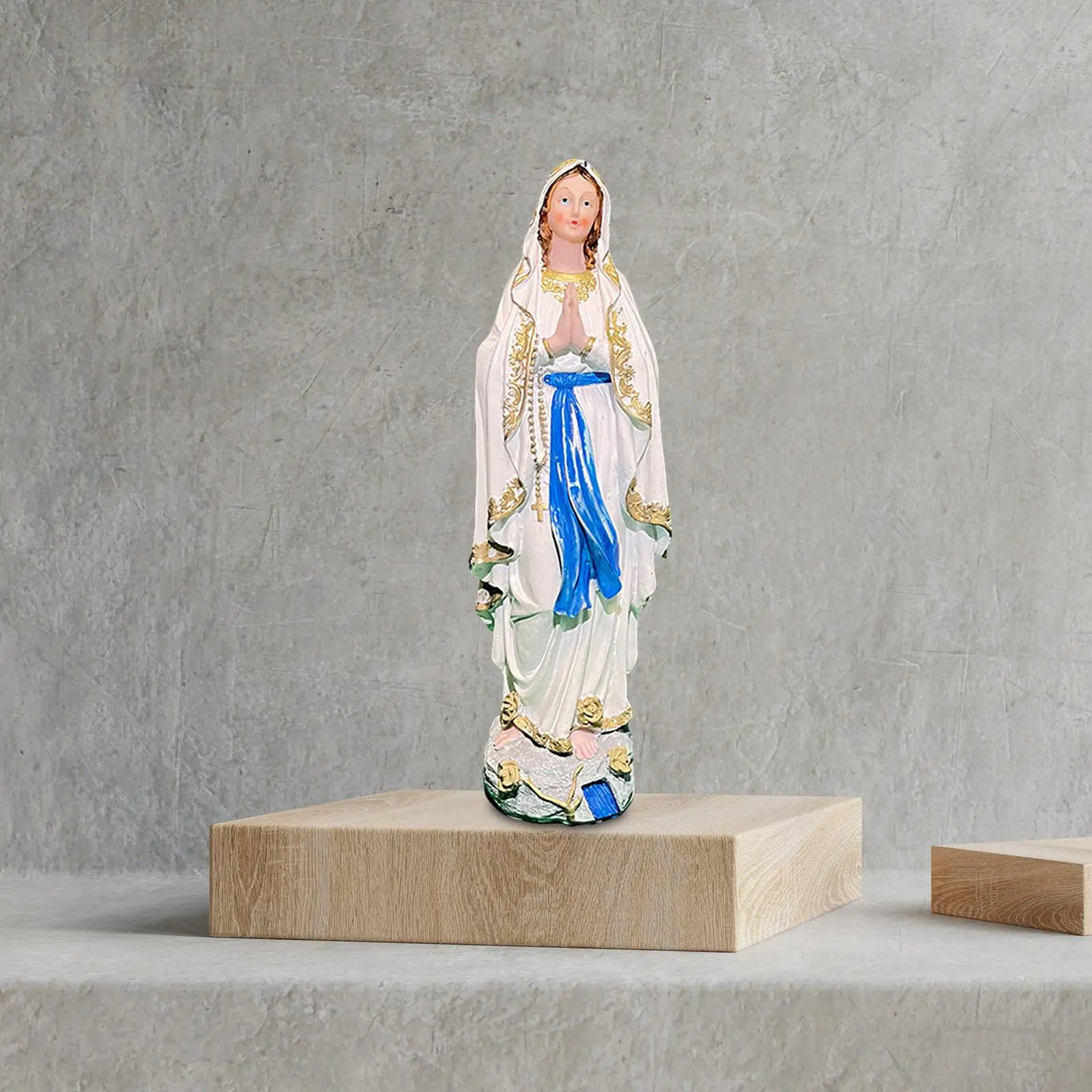 Mary Figurine Worship Handpainted Holy Ornament Collection Decoration for Collectibles Tabletop Home Accent Gift 11.81inch.