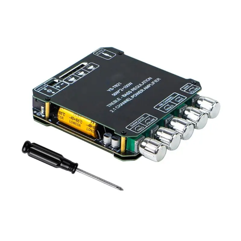 Aux 입력이 포함된 2.1 채널 호환 증폭기 보드, 홈 사운드용 50Wx2+100W 서브우퍼 전원 모듈, DIY D2RC