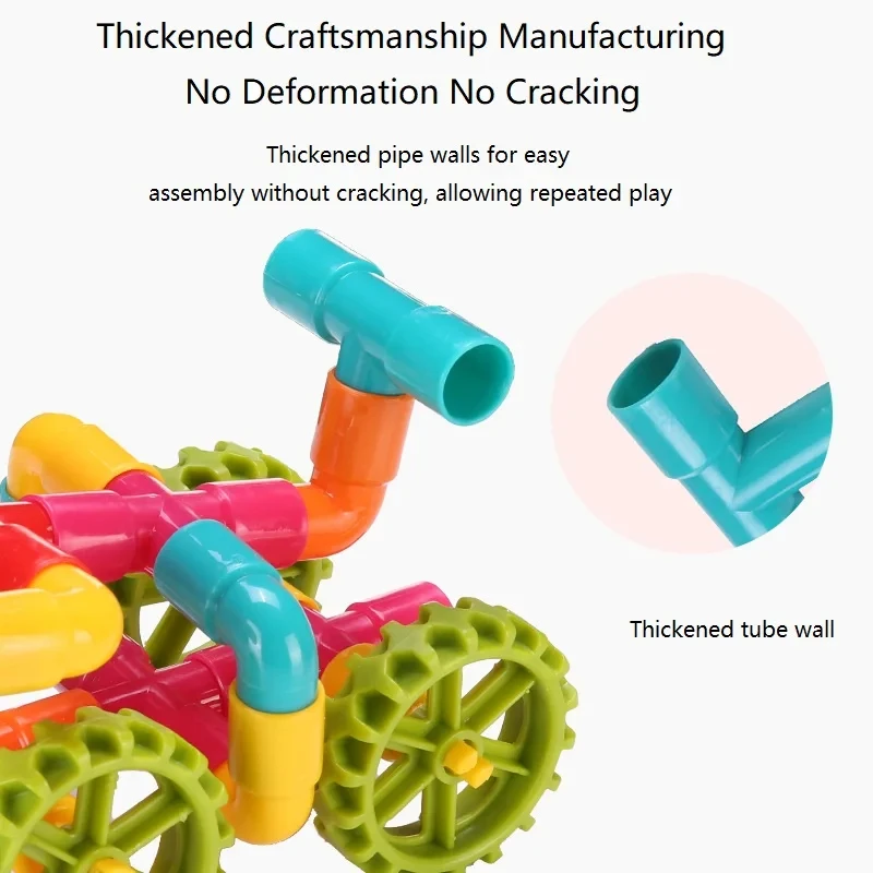 Kids DIY Color Random Assembly Water Pipes Building Blocks Toys Montessori Splicing Water Pipes Building Blocks Toys Gifts