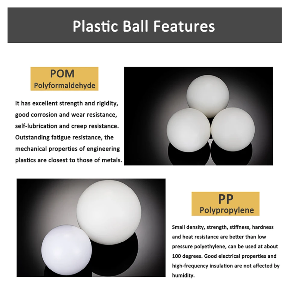 20 Sfere In Plastica Polioximetilene (POM) 6mm Di Precisione Per Cuscinetti