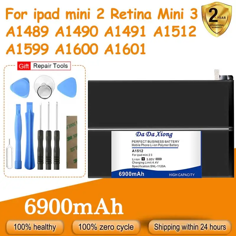 

100% New 6900mAh Bateria For iPad mini 2 Retina Mini 3 A1489 A1490 A1491 A1512 A1599 A1600 A1601 Send Accompanying Tool