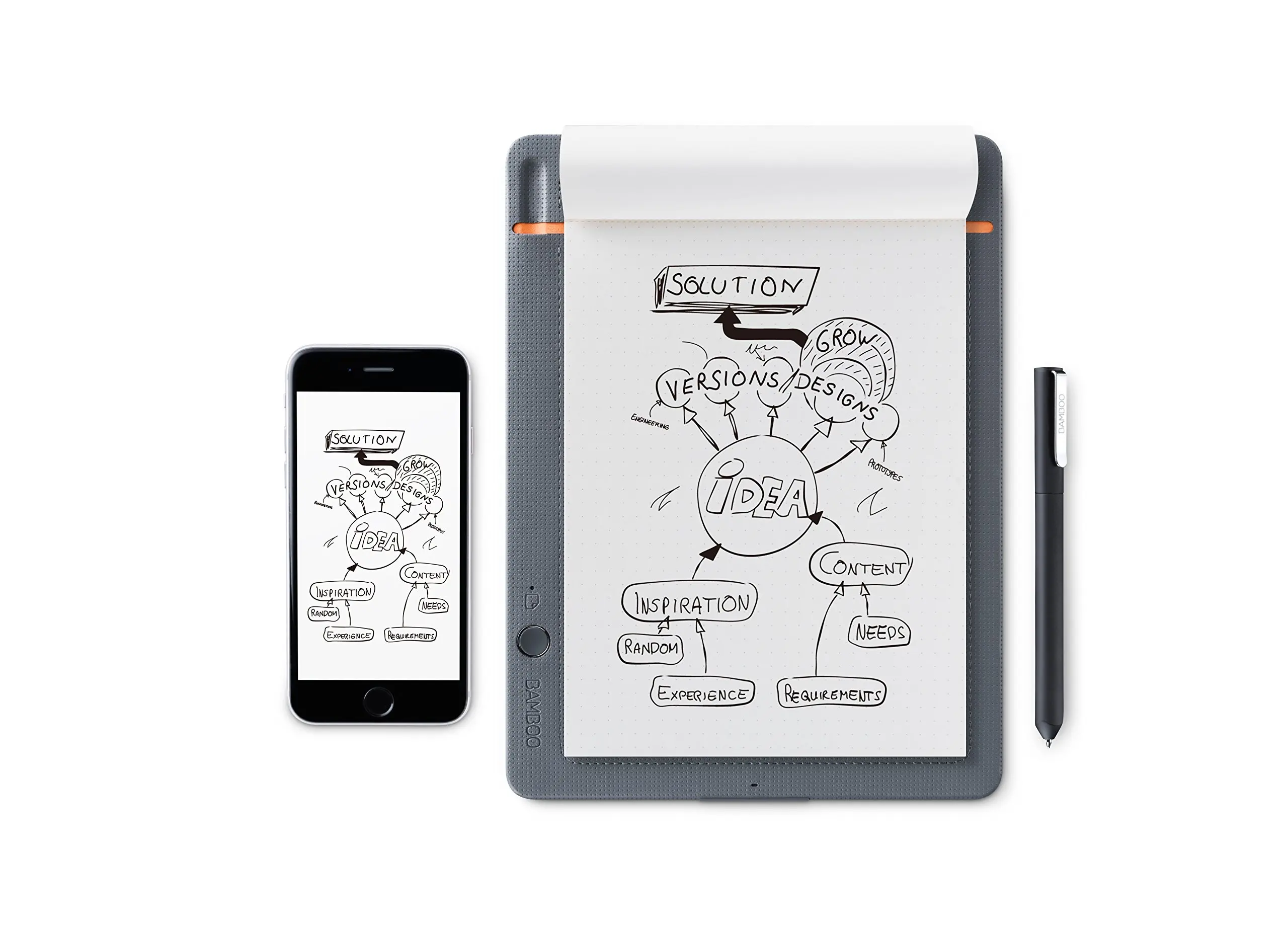 Wacom Smart Pad, Bamboo Slate, Medium Grey Wacom CDS610S Bamboo Slate Smartpad Digital Notebook Gray Small
