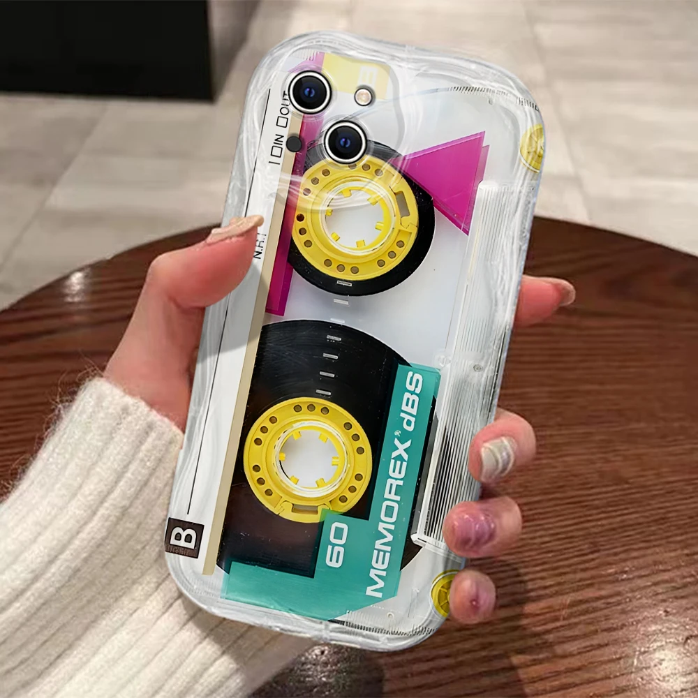 Retro Radio tape Cassette 3D Wave Case For iPhone 16 15 14 13 12