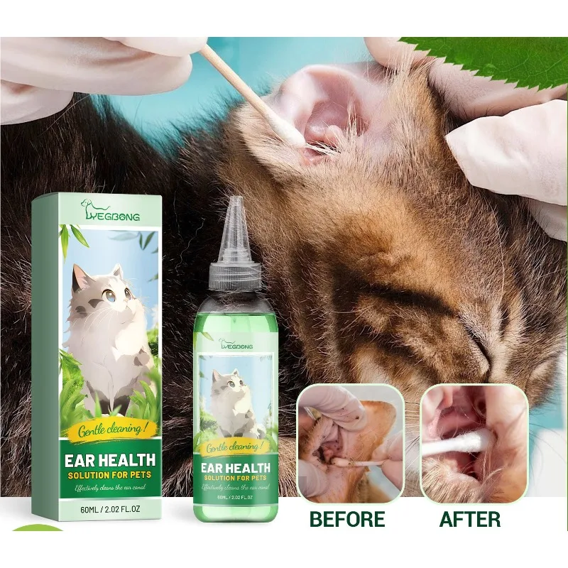 

Pet Ear Cleansing Liquid for Cats and Dogs Universal Cleansing for Ear Mites Earwax Cleaning for Ears Pet Ear Drops