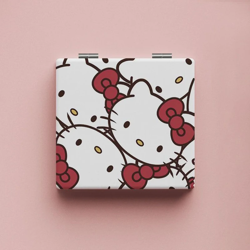 Miroir De Poche Double Hello Kitty Grossissant Rose - Cadeau Idéal Pour Ado - Neuf
