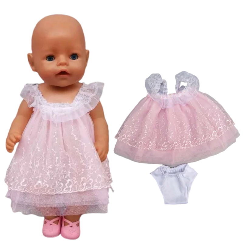 dolls-dress-for-43cm-born-baby-doll-clothes-lace-dress-with-underwear