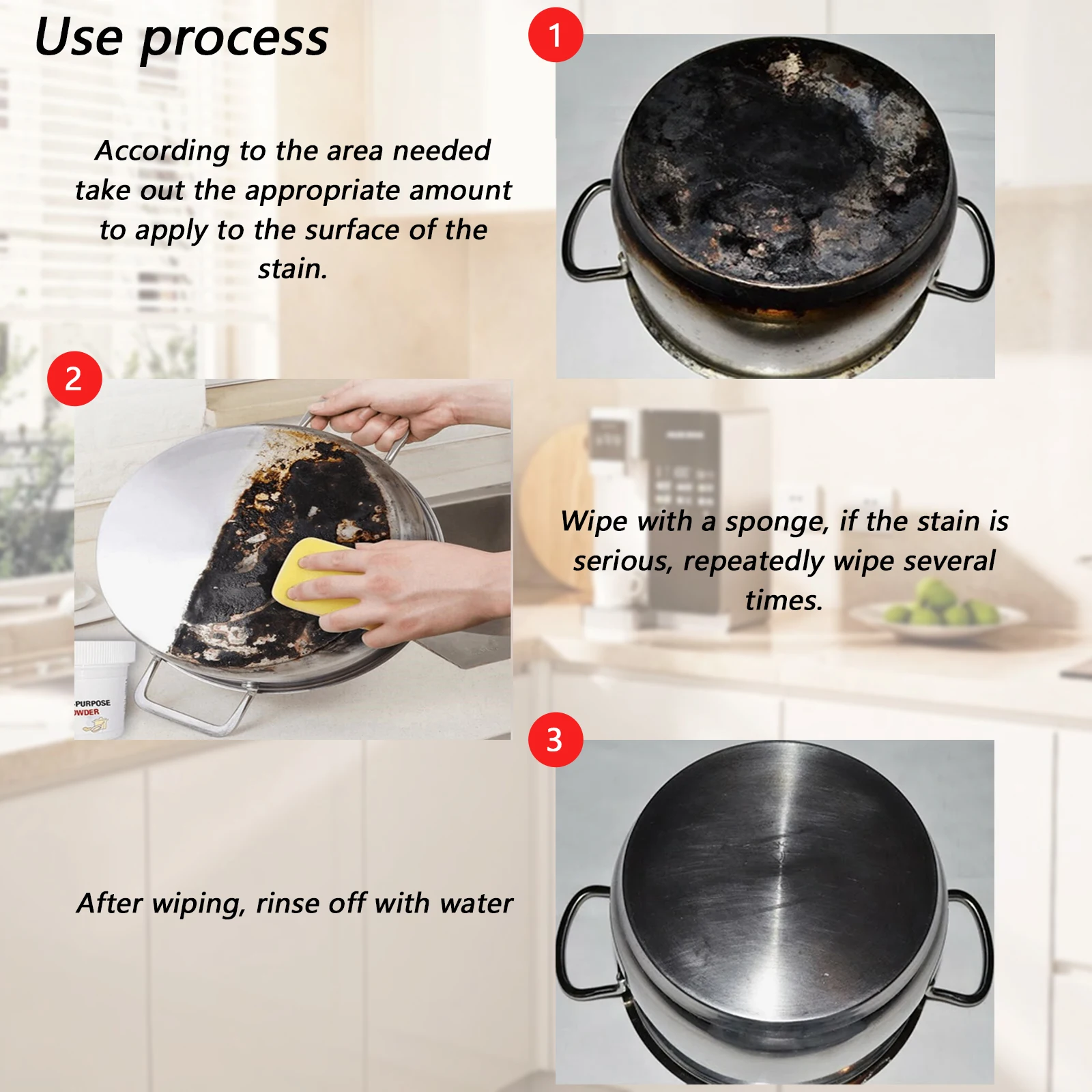 Stainless Steel Oven Cookware Cleaner Heavy Duty Paste