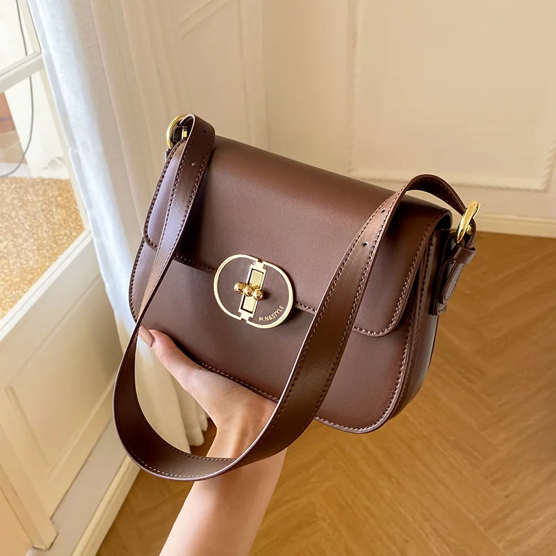 Cross-border Sales of New Autumn and Winter Genuine Leather Underarm Shoulder Bag for Women Simple Fashion Ladies Messenger Bag