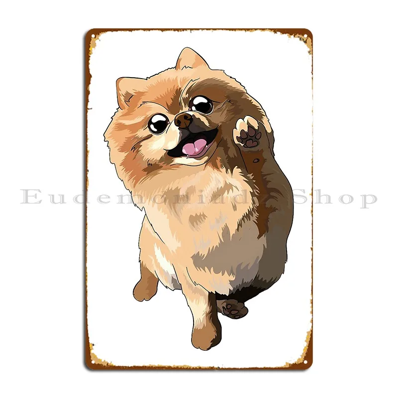 

Happy Dog Give The Paw Metal Plaque Create Designing Wall Decor Wall Plaque Pub Tin Sign Poster