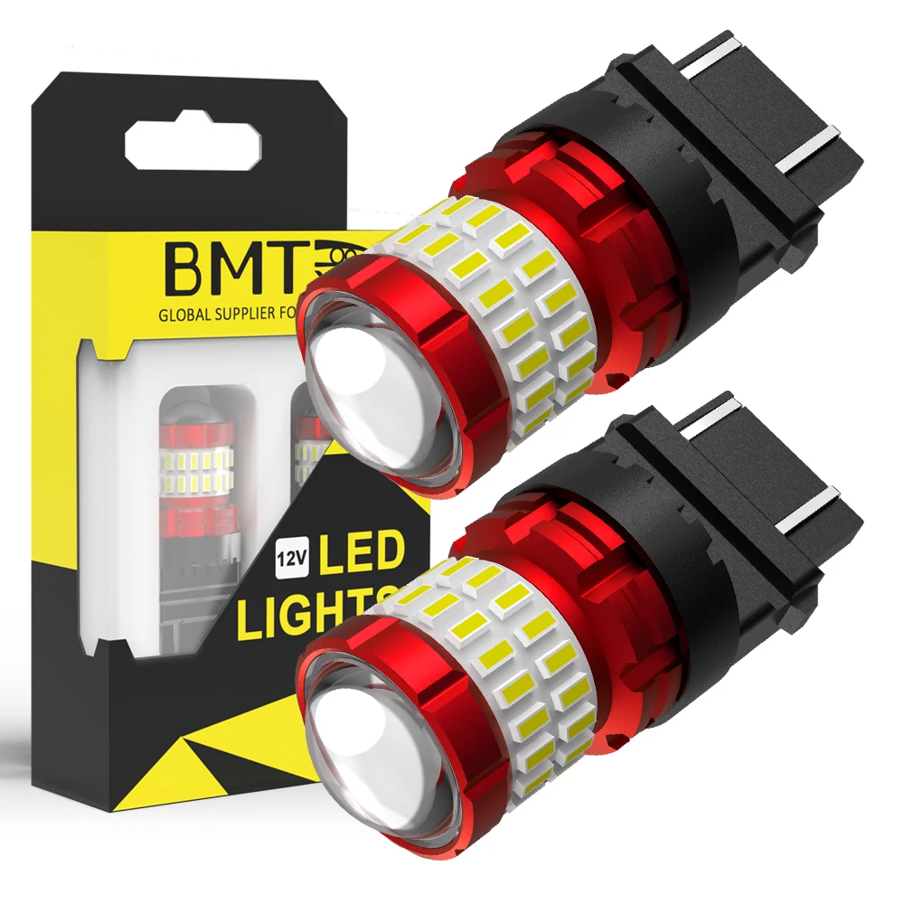 

BMTxms 2x T25 LED Canbus 3157 3156 3057 P27/7W LED Bulb Car Rear Brake Lights DRL Parking Signal Lamp No Error For Jeep Compass