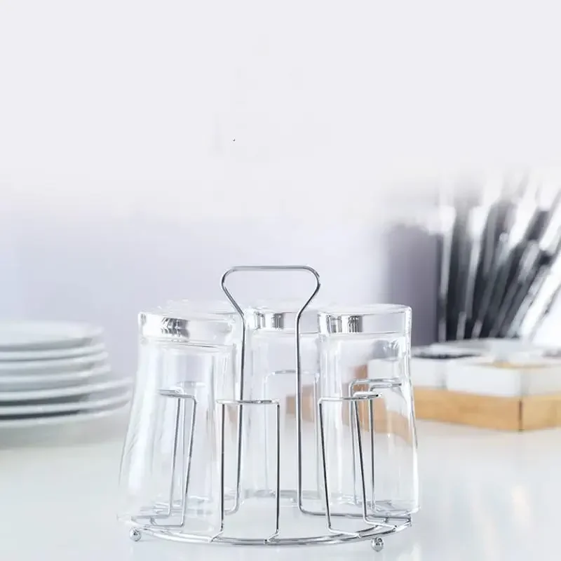 Kitchen Storage Metal Plated Cup Storage Rack Fast Drain Glass Ceramic Cup Rack