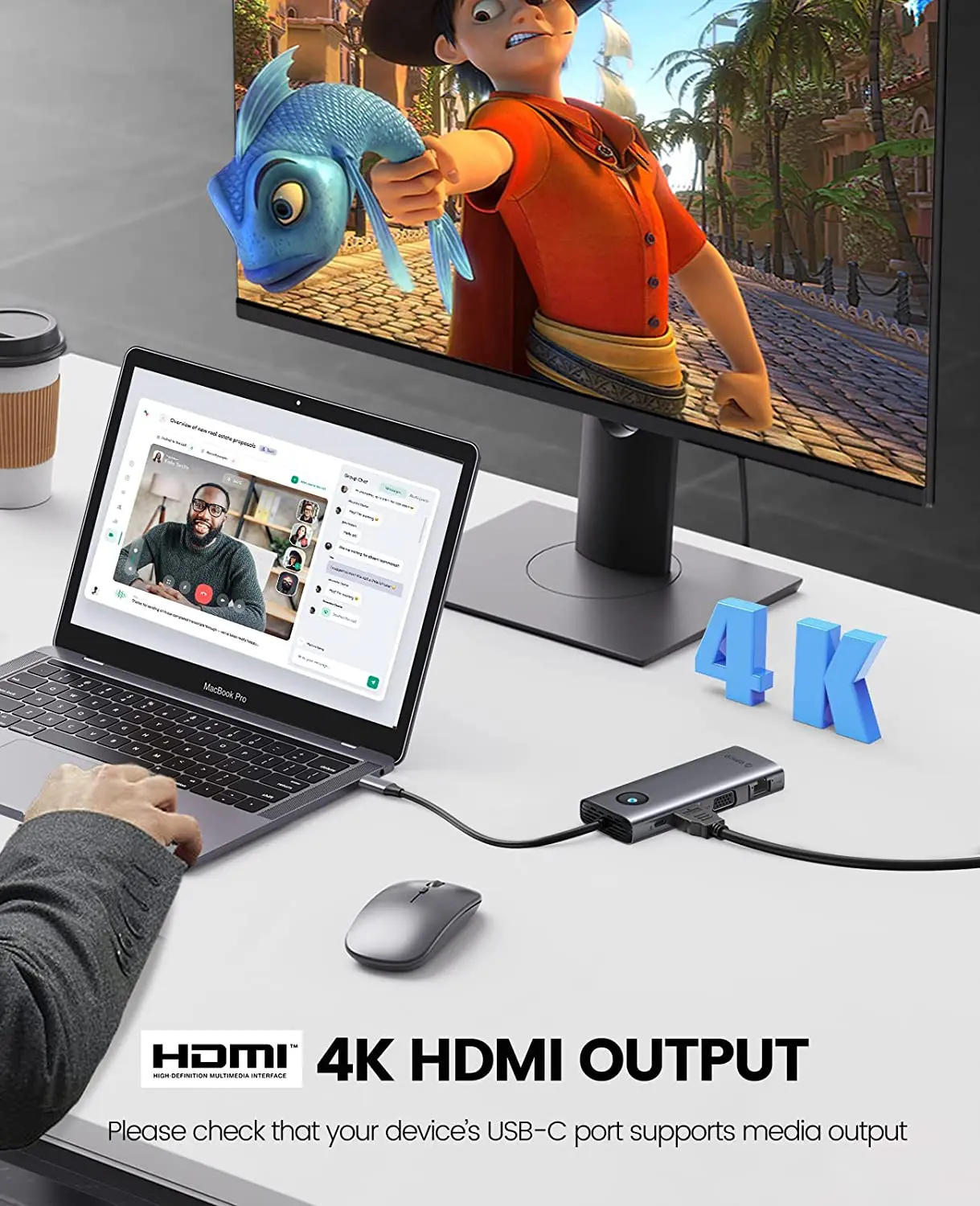 orico station de type hub usb adaptateur compatible hdmi séparateur sd tf pour macbook huawei mate