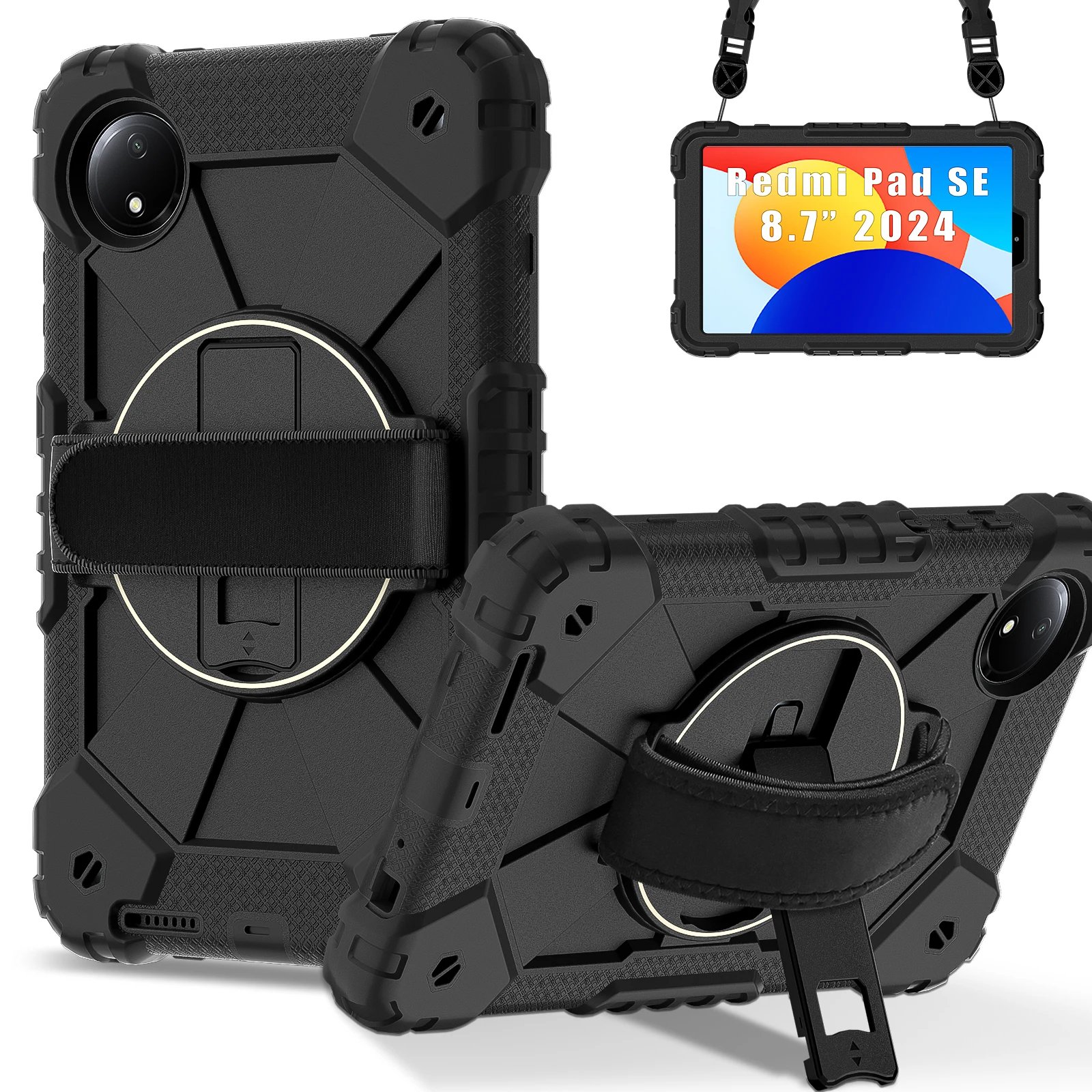 Premium 360 Rotating Shockproof Tablet Case with Stand and Handle
