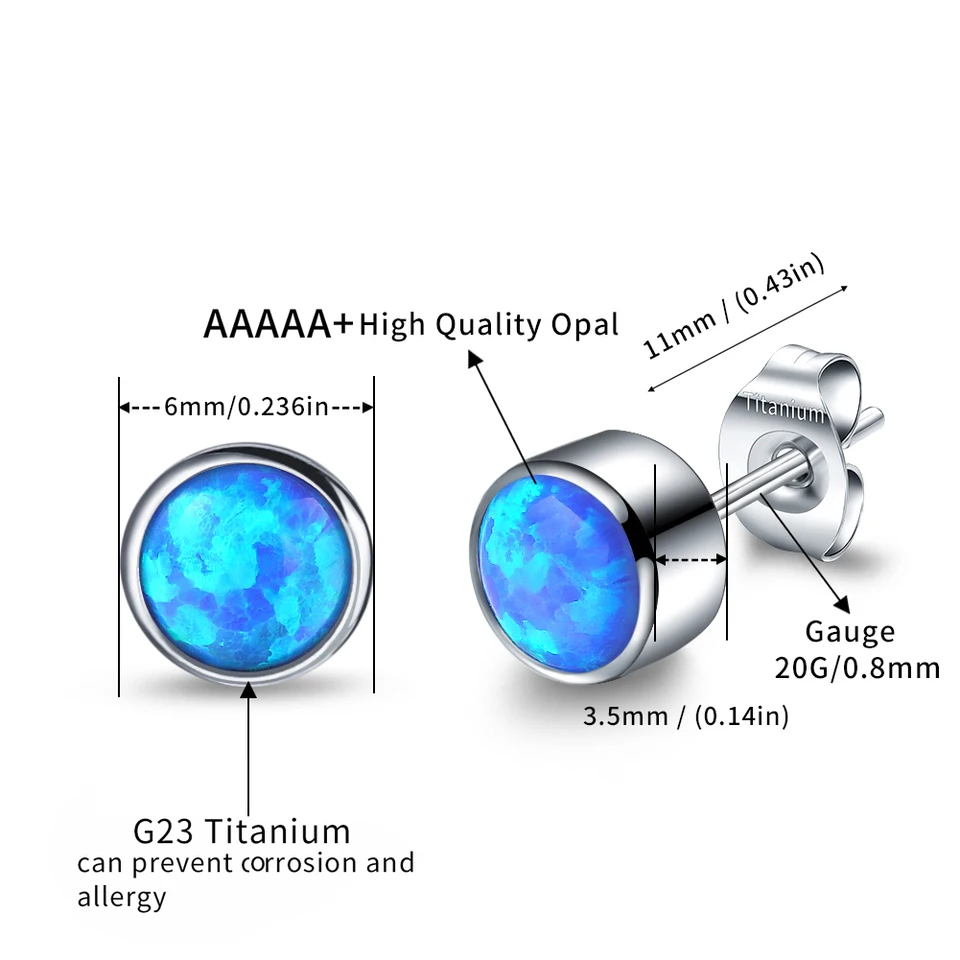 Attache Boucles D'oreilles JeweBella Lot De 6 Paires De Boucles D'oreilles G23 En Titane Pour Homme Et Femme - Petites Boucles D'oreilles à Tige En Acier Chirurgical - Hypoallergéniques - Oxyde De