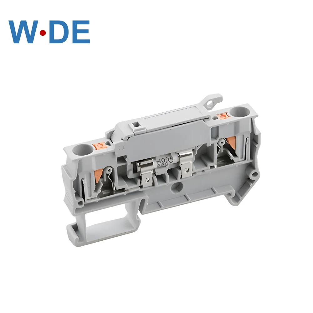 5pcs Din Rail Terminal Blocks Pt 4hesi Gray Connector Push In Spring