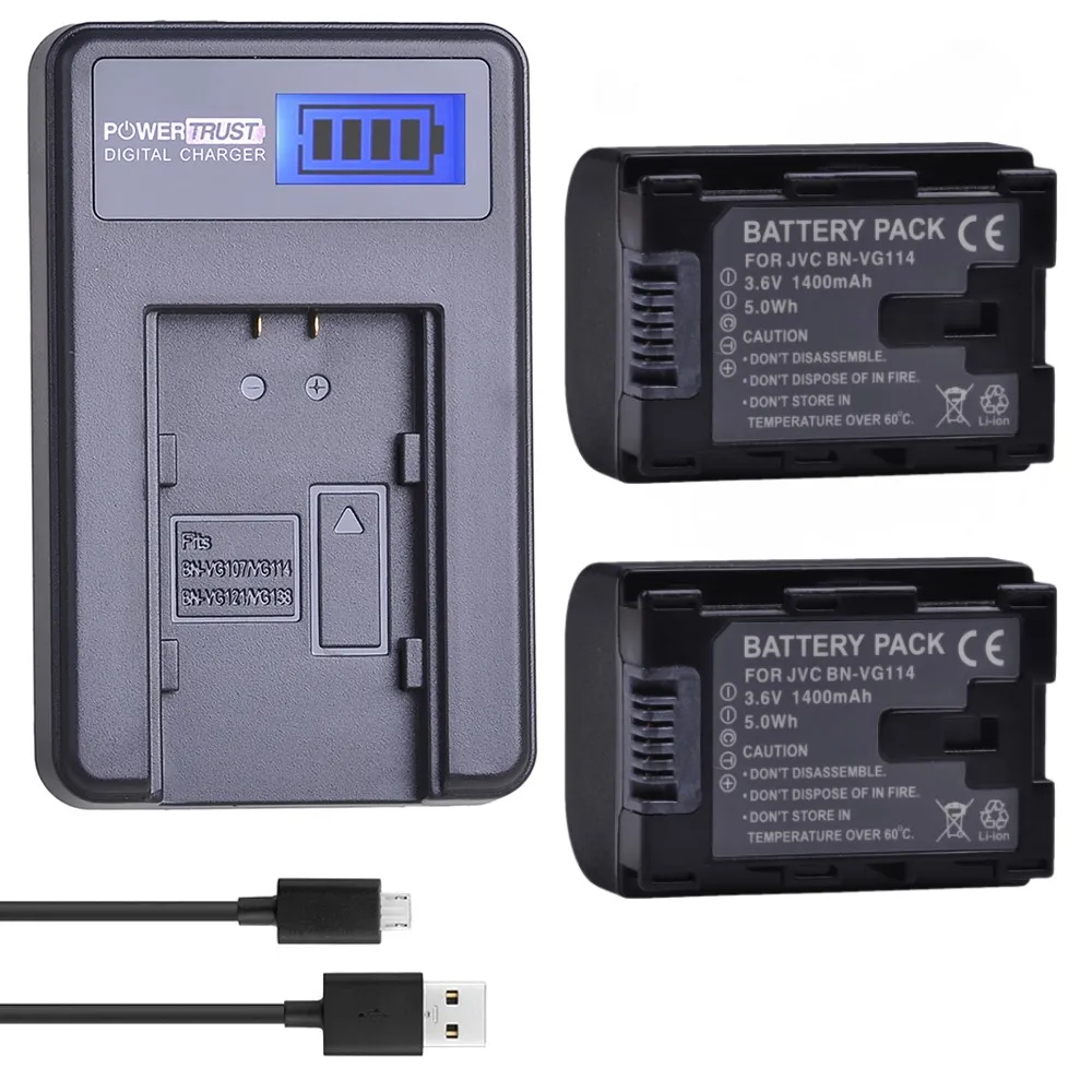 1400mah Bn-vg114 Vg114 Battery For Jvc Gz-hm445 Gz-hd500 Gz