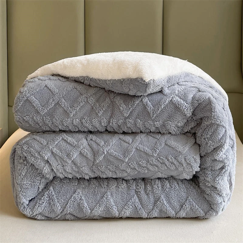 New Super Thick Winter Warm Blanket for Bed Artificial Lamb Cashmere Weighted Blankets Soft Comfortable Warmth Quilt Comforter