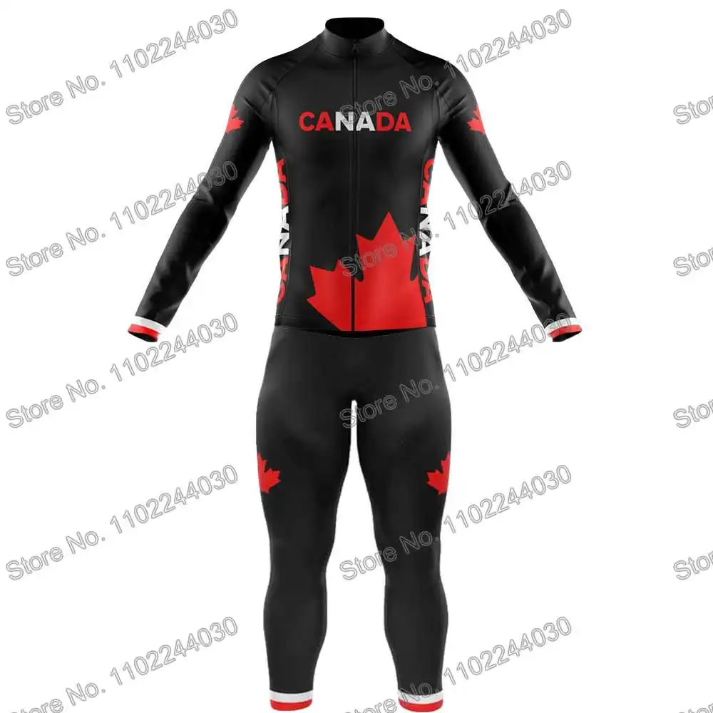 Canada Cycling Clothing Winter Cycling Jersey Men's Set Road Bike Shirt Suit Autumn MTB Women Bicycle Thermal Jacket Suit Tights