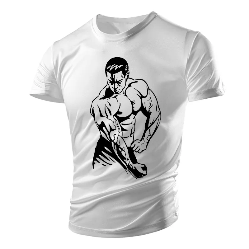 Gym Sports Men's T-shirt Muscle Pattern Running Quick-drying Short-sleeved 3d print t shirt