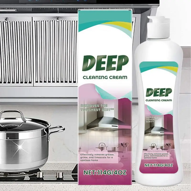 Kitchen Oil Cleaner Powerful Heavy Oil Cleaning Paste Multi-Purpose Cleaner Effective Grease Removal Cream For Pots Stoves Pan