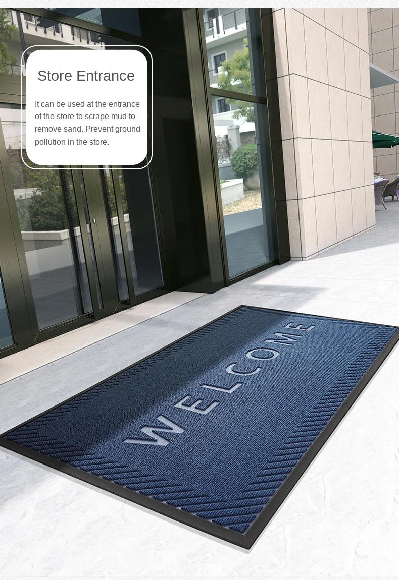 Polyester Rubber Door Mat Concave-convex Texture Strong Scraping Sand Thick  Anti-skid Wear-resistant Entry Door Mat Welcome Mat - AliExpress