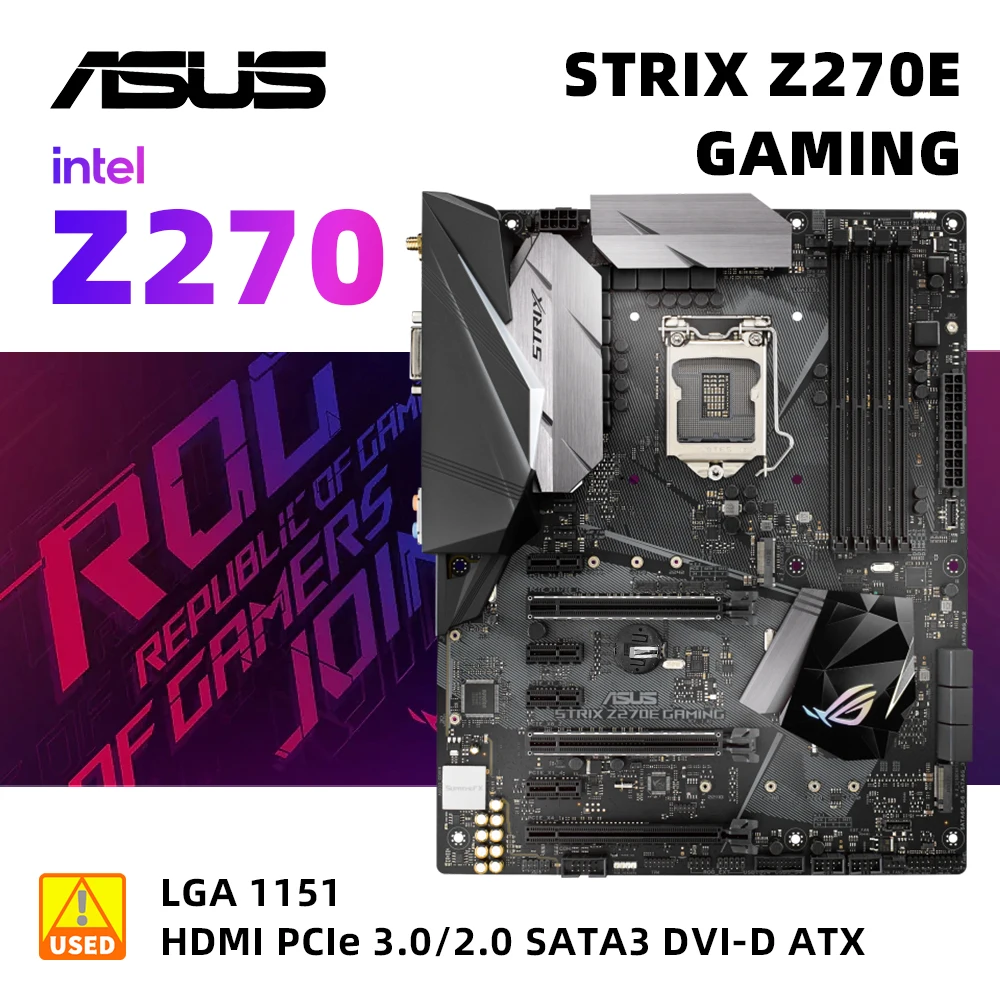 

ROG STRIX Z270E GAMING INTEL Z270 SUPPORTS INTEL® SOCKET 1151 7TH/6TH GENERATION I7/I5/I3 4 X DDR4 DIMM 64GB HDMI WI-FI ATX