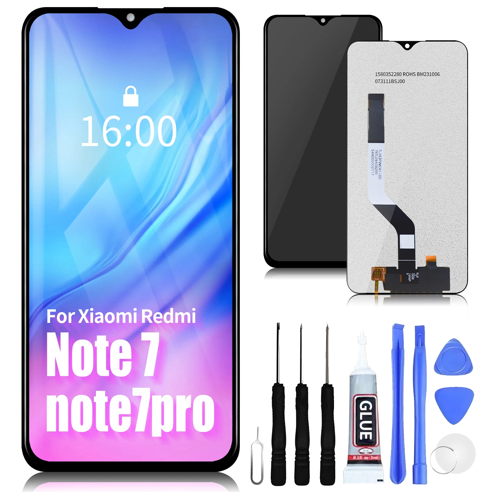 

6.3"For Xiaomi Redmi Note 7 LCD Display Screen Touch Digitizer Assembly Redmi Note7 LCD Note 7 Pro M1901F7G Display Replacement