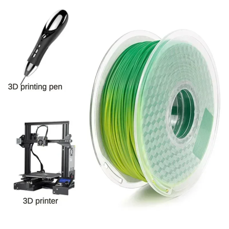색상 변경 3D 프린터 필라멘트 번들, PLA 필라멘트, 1.75mm 번들, 온도 변경 필라멘트, 그린, 블루, 레드, 오렌지
