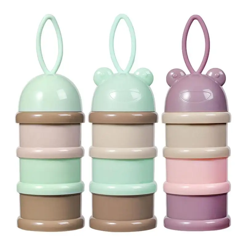 

Formula Dispenser Detachable 3-Layer Portable Milk Powder Formula Dispenser Container Storage Snacks Feeding Boxes For Baby Kids